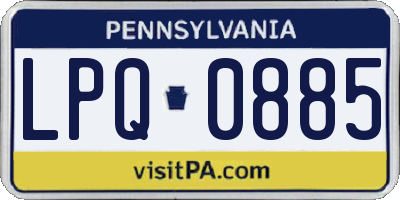 PA license plate LPQ0885
