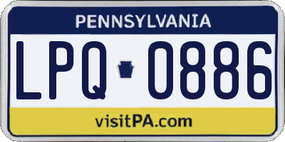 PA license plate LPQ0886