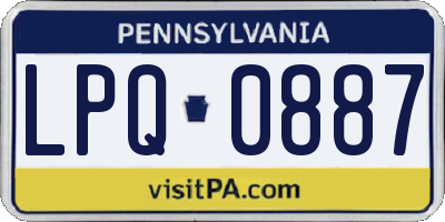PA license plate LPQ0887