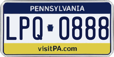 PA license plate LPQ0888