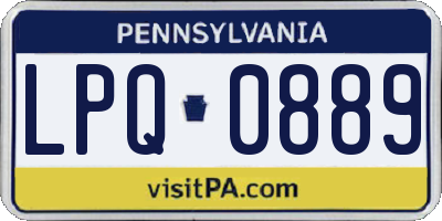 PA license plate LPQ0889