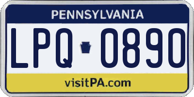 PA license plate LPQ0890
