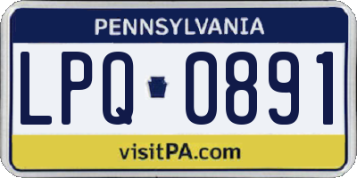 PA license plate LPQ0891