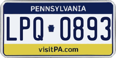 PA license plate LPQ0893