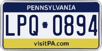 PA license plate LPQ0894