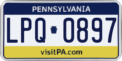 PA license plate LPQ0897