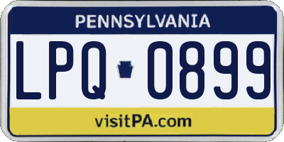 PA license plate LPQ0899
