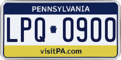 PA license plate LPQ0900
