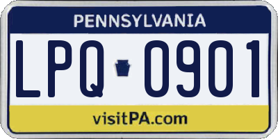 PA license plate LPQ0901