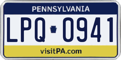 PA license plate LPQ0941