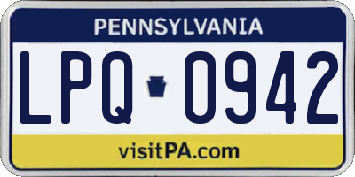PA license plate LPQ0942