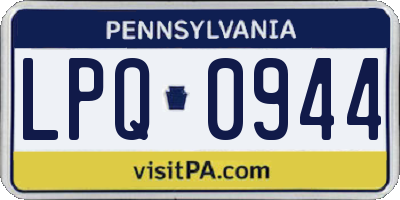 PA license plate LPQ0944