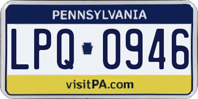 PA license plate LPQ0946
