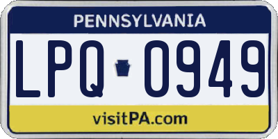 PA license plate LPQ0949