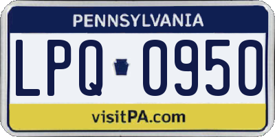 PA license plate LPQ0950