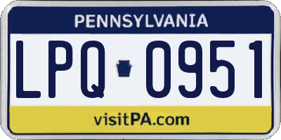 PA license plate LPQ0951
