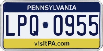 PA license plate LPQ0955