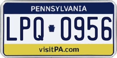 PA license plate LPQ0956