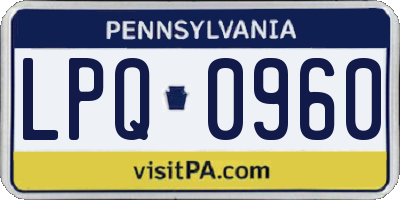 PA license plate LPQ0960