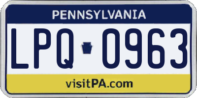 PA license plate LPQ0963