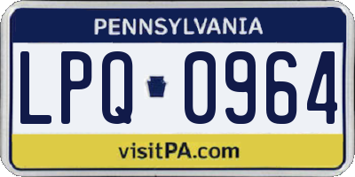 PA license plate LPQ0964