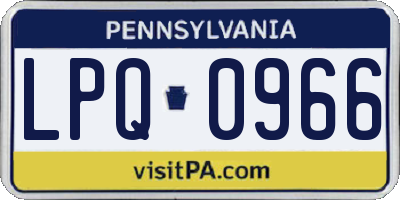 PA license plate LPQ0966