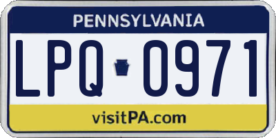 PA license plate LPQ0971