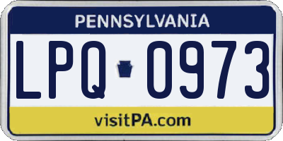 PA license plate LPQ0973