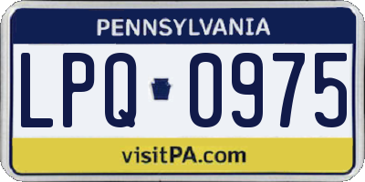 PA license plate LPQ0975