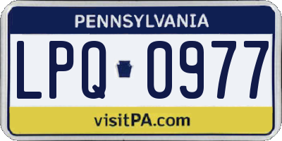 PA license plate LPQ0977