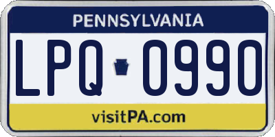 PA license plate LPQ0990