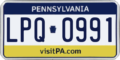 PA license plate LPQ0991