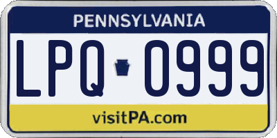 PA license plate LPQ0999