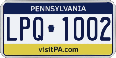 PA license plate LPQ1002