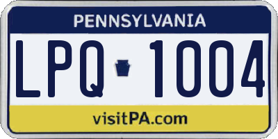 PA license plate LPQ1004