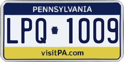 PA license plate LPQ1009