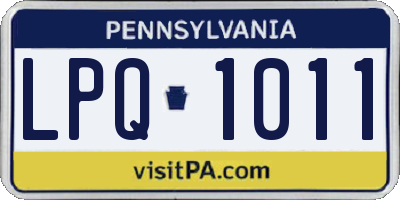 PA license plate LPQ1011