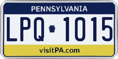 PA license plate LPQ1015