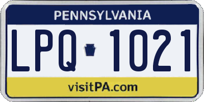 PA license plate LPQ1021