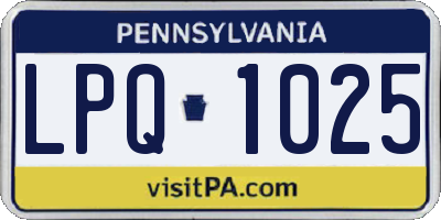 PA license plate LPQ1025