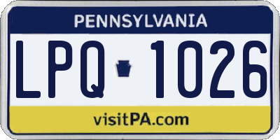 PA license plate LPQ1026