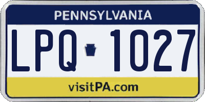 PA license plate LPQ1027