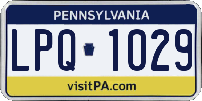 PA license plate LPQ1029