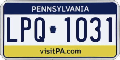 PA license plate LPQ1031