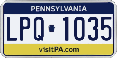 PA license plate LPQ1035