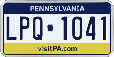 PA license plate LPQ1041