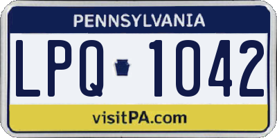 PA license plate LPQ1042