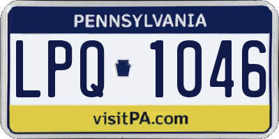 PA license plate LPQ1046