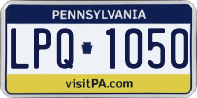 PA license plate LPQ1050