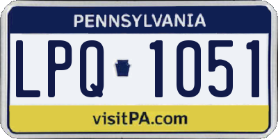 PA license plate LPQ1051